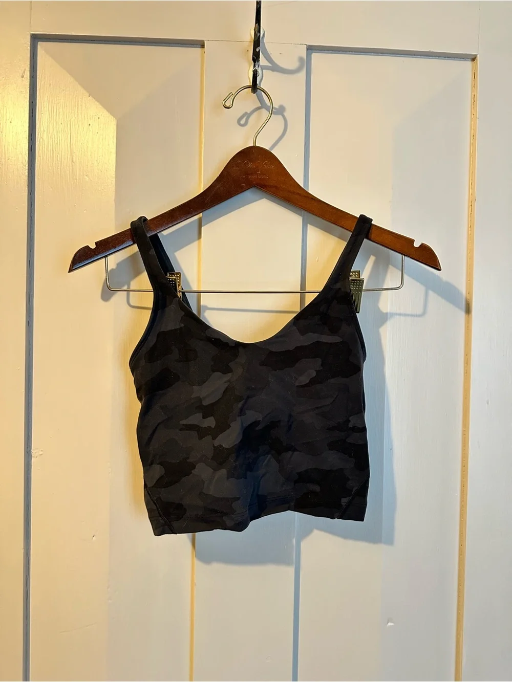 lululemon athletica Black Camo Scoop Crop Top